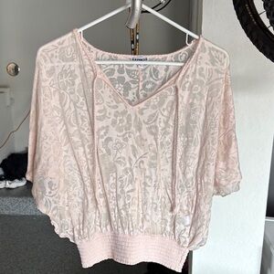 Express Women's Light Pink Floral Blouse